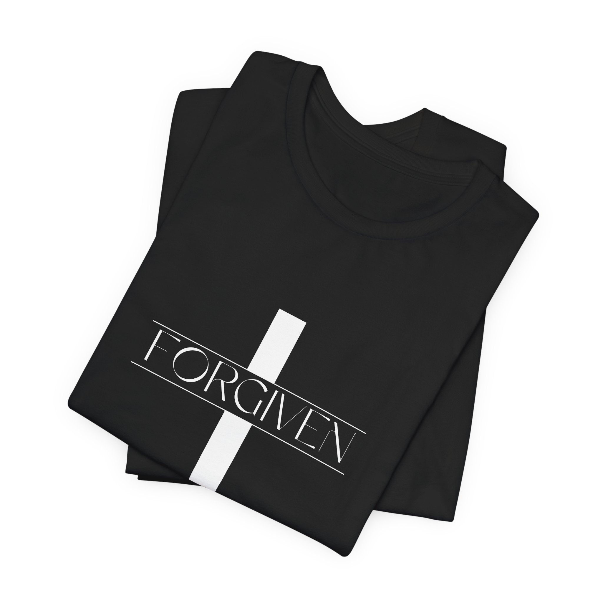 FORGIVEN T-Shirt, Unisex Tee Shirt, Religious Graphic Top, Christian Apparel, Faith-Based Gift Idea, Christian Tee, Gifts for her,