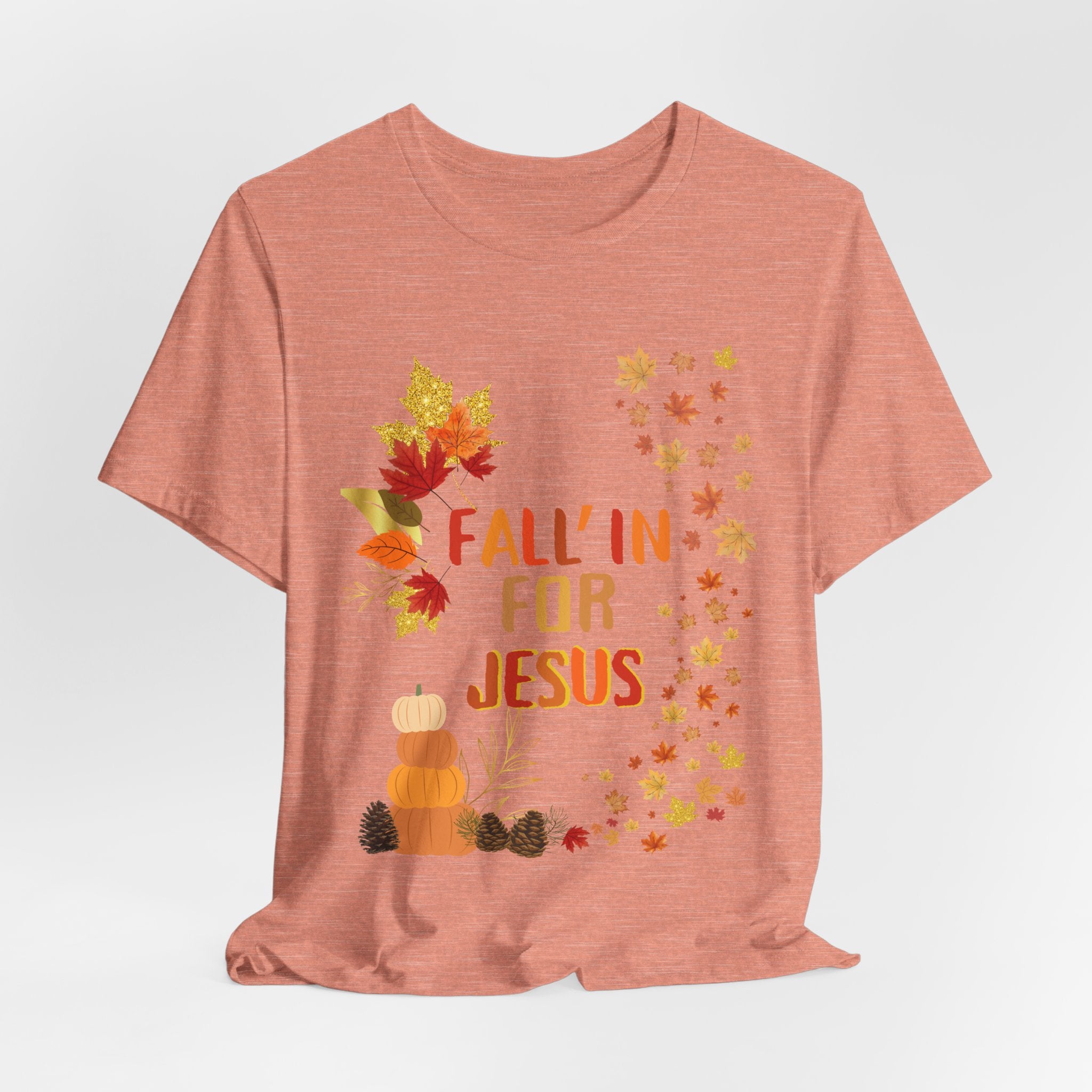 Christian Fall Tee, Fall Christian Shirt, Autumn Jesus Tshirt, Thanksgiving Religious Top, Unisex Jersey Short Sleeve Tee
