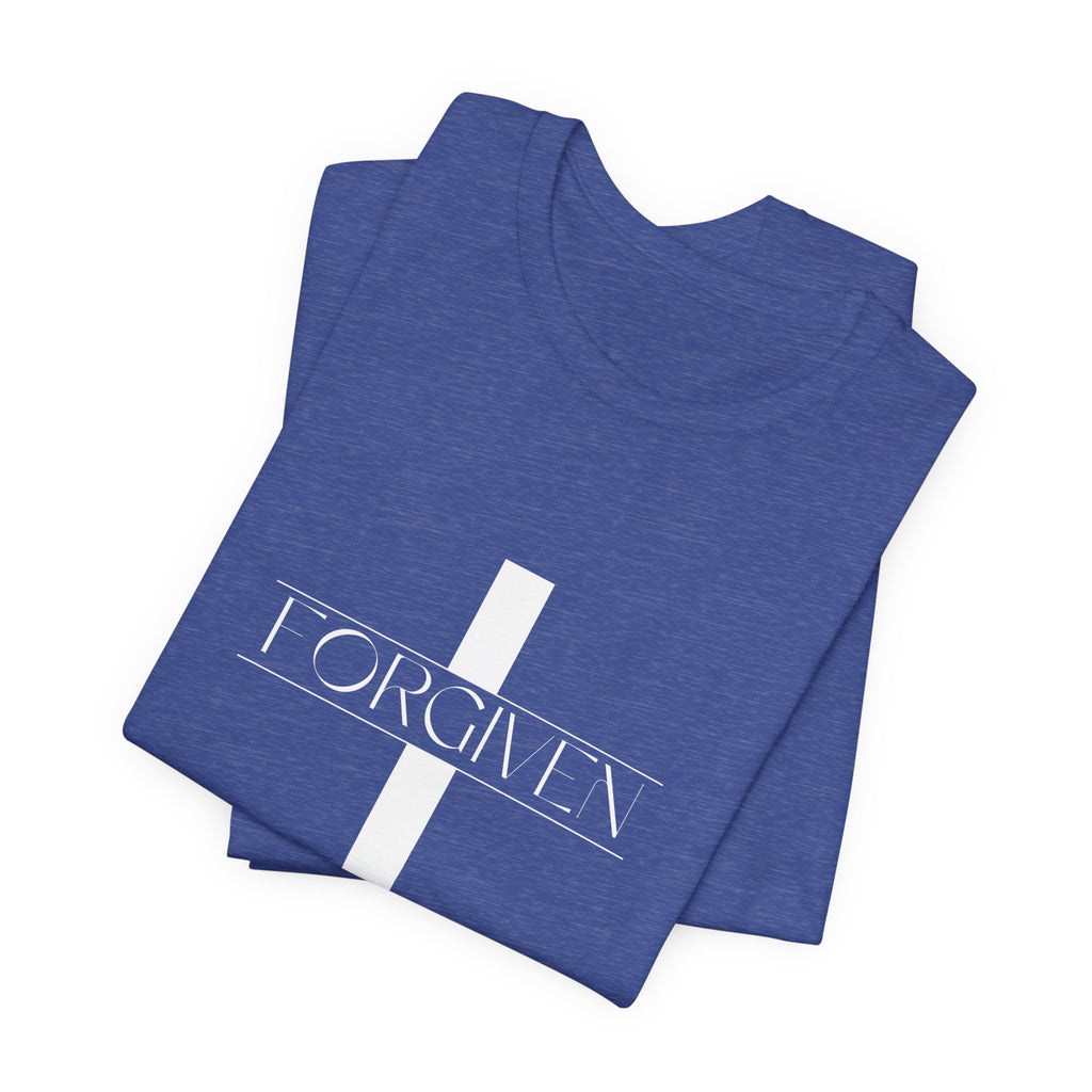 FORGIVEN T-Shirt, Unisex Tee Shirt, Religious Graphic Top, Christian Apparel, Faith-Based Gift Idea, Christian Tee, Gifts for her,