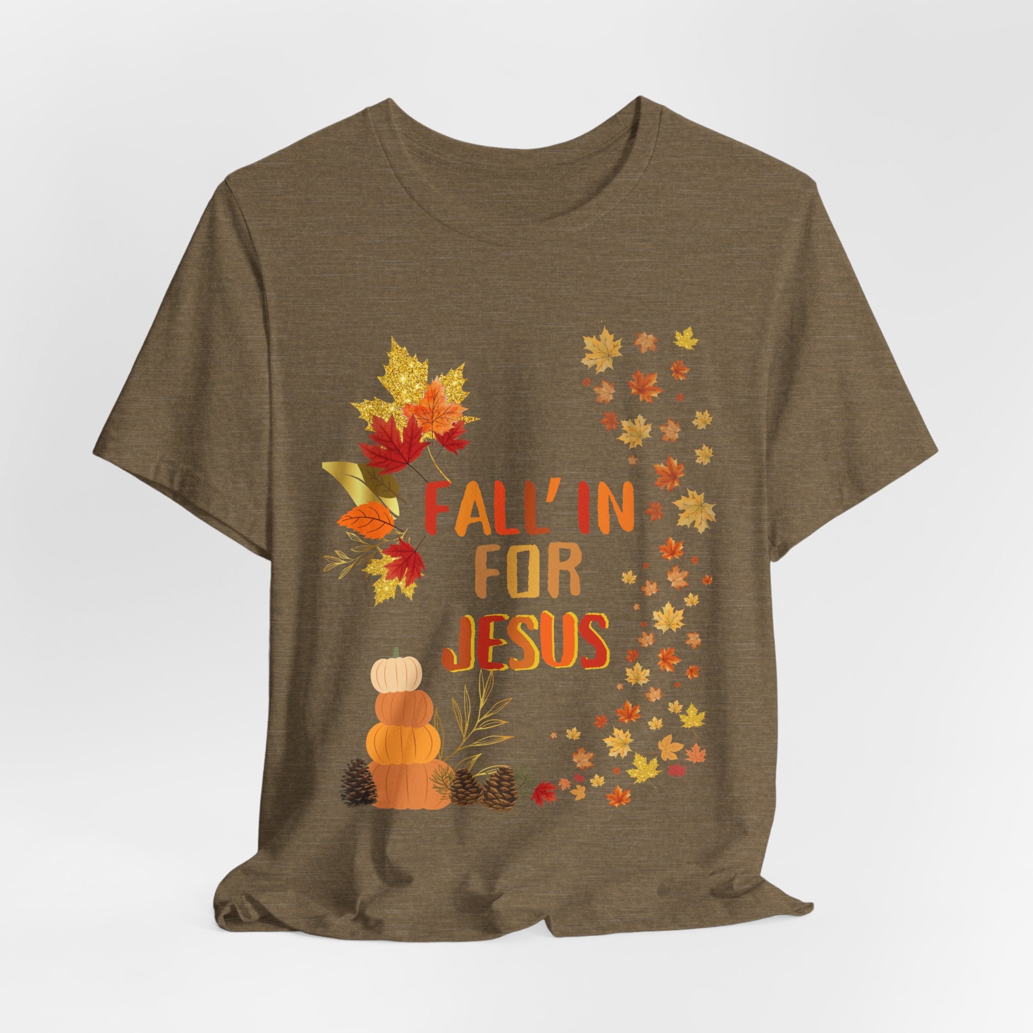 Christian Fall Tee, Fall Christian Shirt, Autumn Jesus Tshirt, Thanksgiving Religious Top, Unisex Jersey Short Sleeve Tee