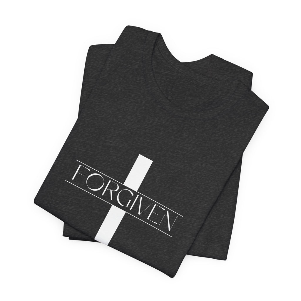 FORGIVEN T-Shirt, Unisex Tee Shirt, Religious Graphic Top, Christian Apparel, Faith-Based Gift Idea, Christian Tee, Gifts for her,