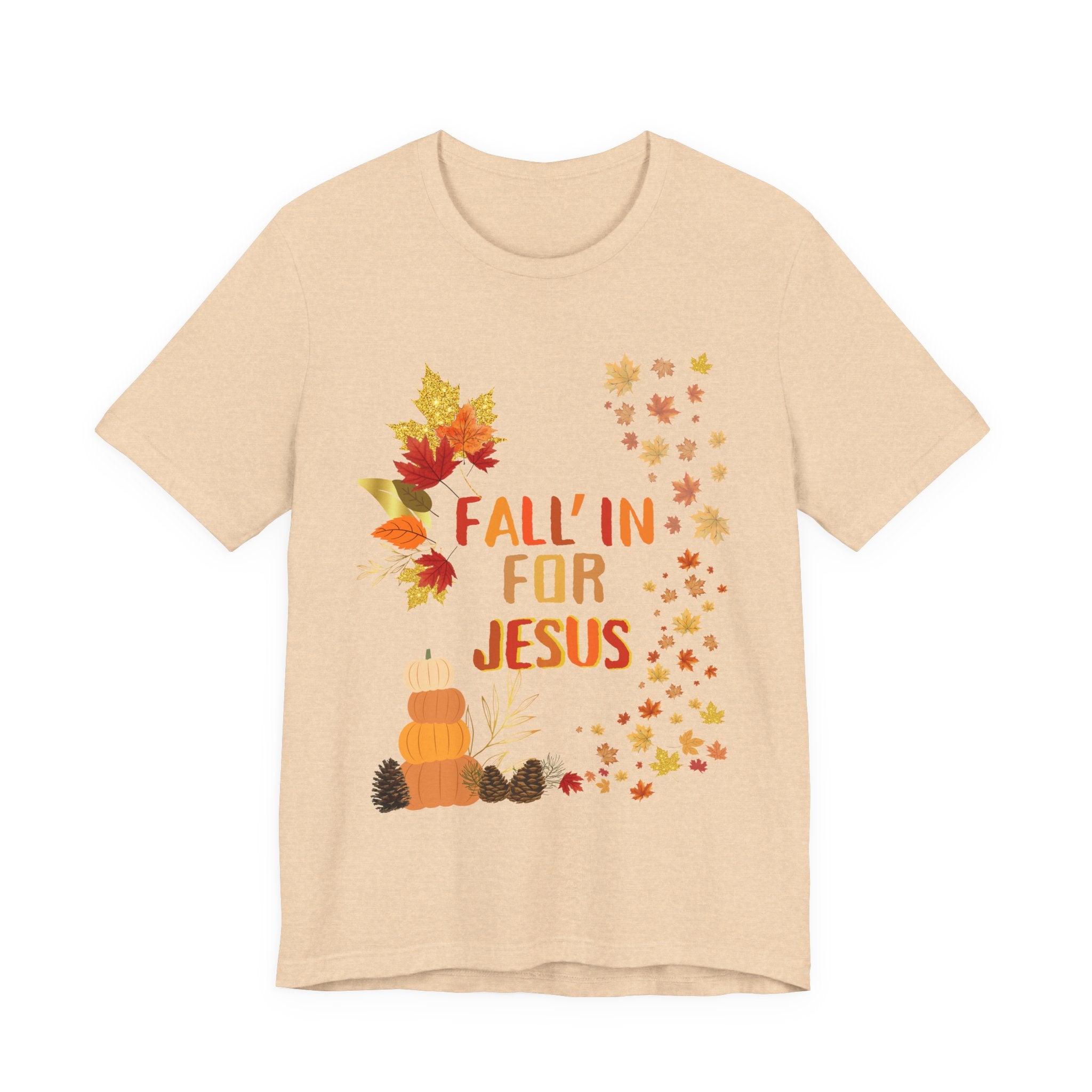 Christian Fall Tee, Fall Christian Shirt, Autumn Jesus Tshirt, Thanksgiving Religious Top, Unisex Jersey Short Sleeve Tee