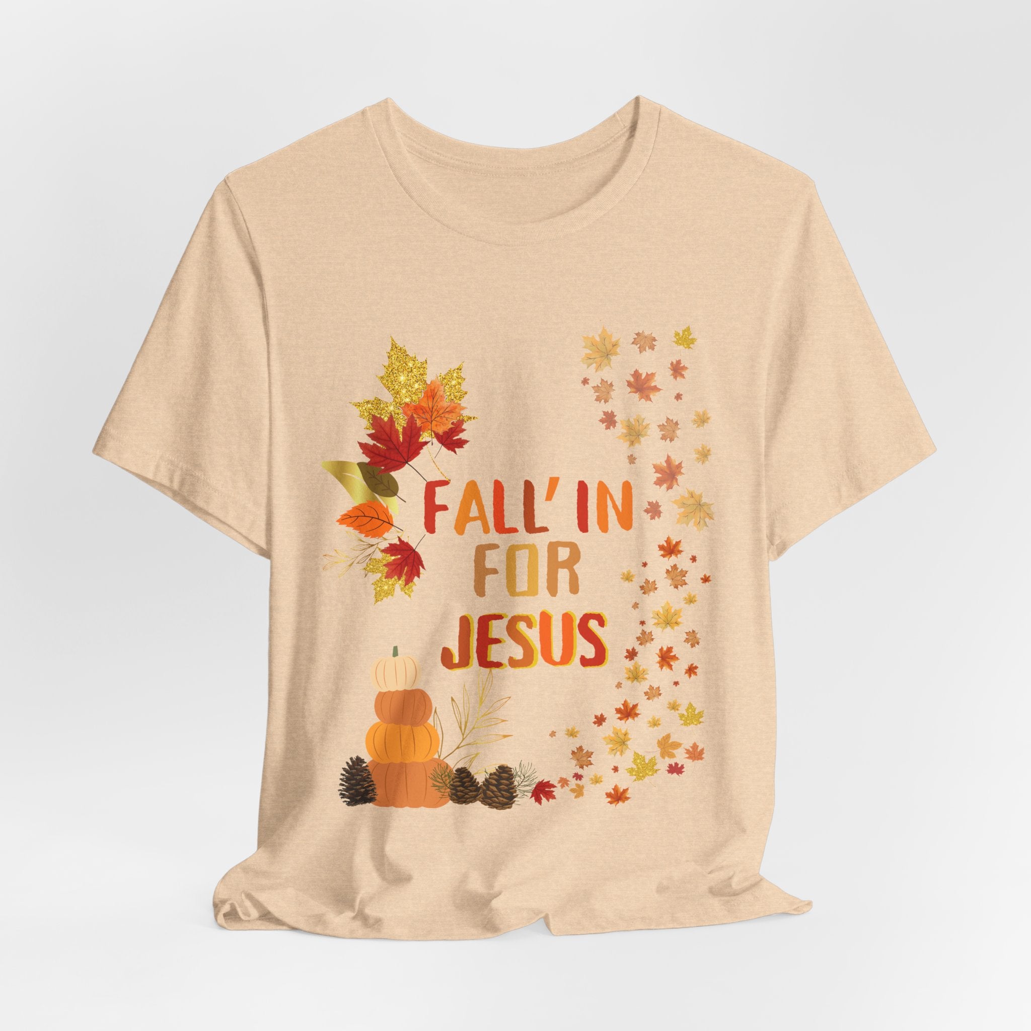 Christian Fall Tee, Fall Christian Shirt, Autumn Jesus Tshirt, Thanksgiving Religious Top, Unisex Jersey Short Sleeve Tee