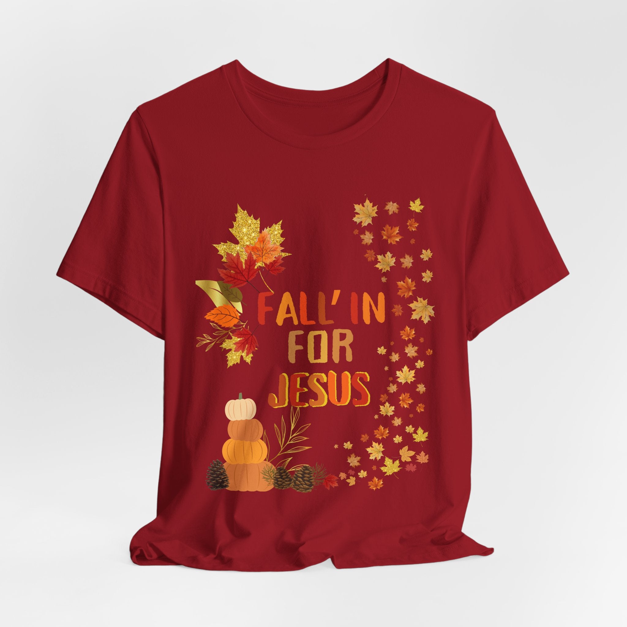 Christian Fall Tee, Fall Christian Shirt, Autumn Jesus Tshirt, Thanksgiving Religious Top, Unisex Jersey Short Sleeve Tee