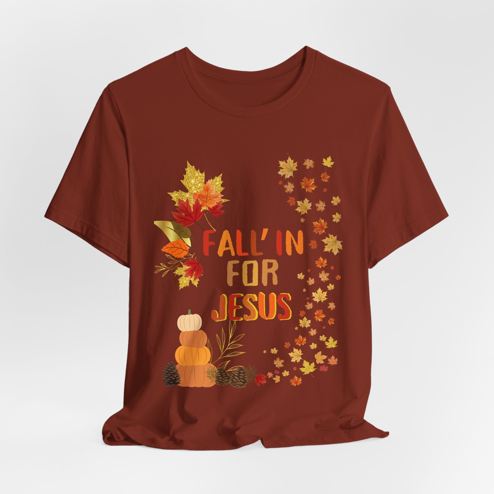 Christian Fall Tee, Fall Christian Shirt, Autumn Jesus Tshirt, Thanksgiving Religious Top, Unisex Jersey Short Sleeve Tee