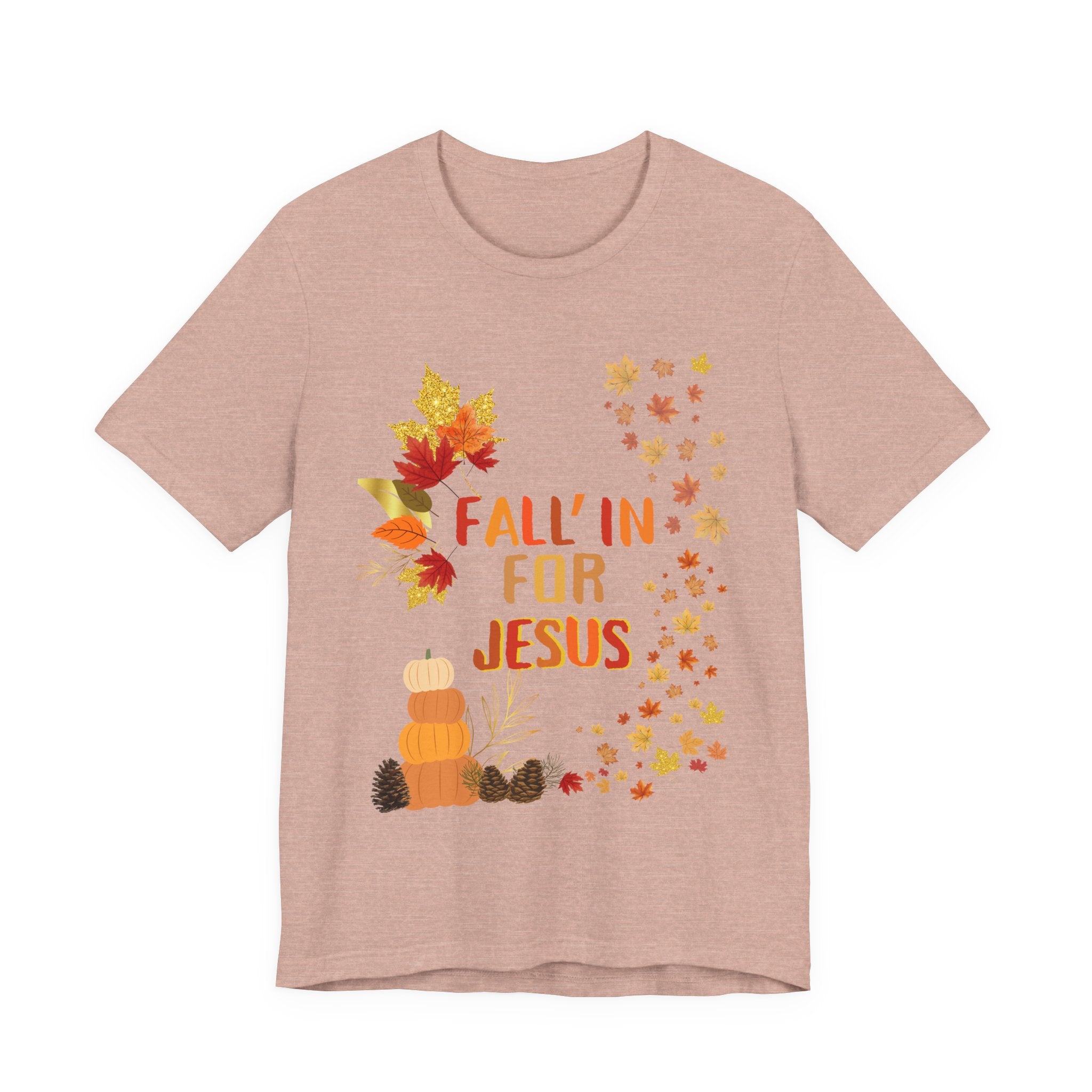Christian Fall Tee, Fall Christian Shirt, Autumn Jesus Tshirt, Thanksgiving Religious Top, Unisex Jersey Short Sleeve Tee