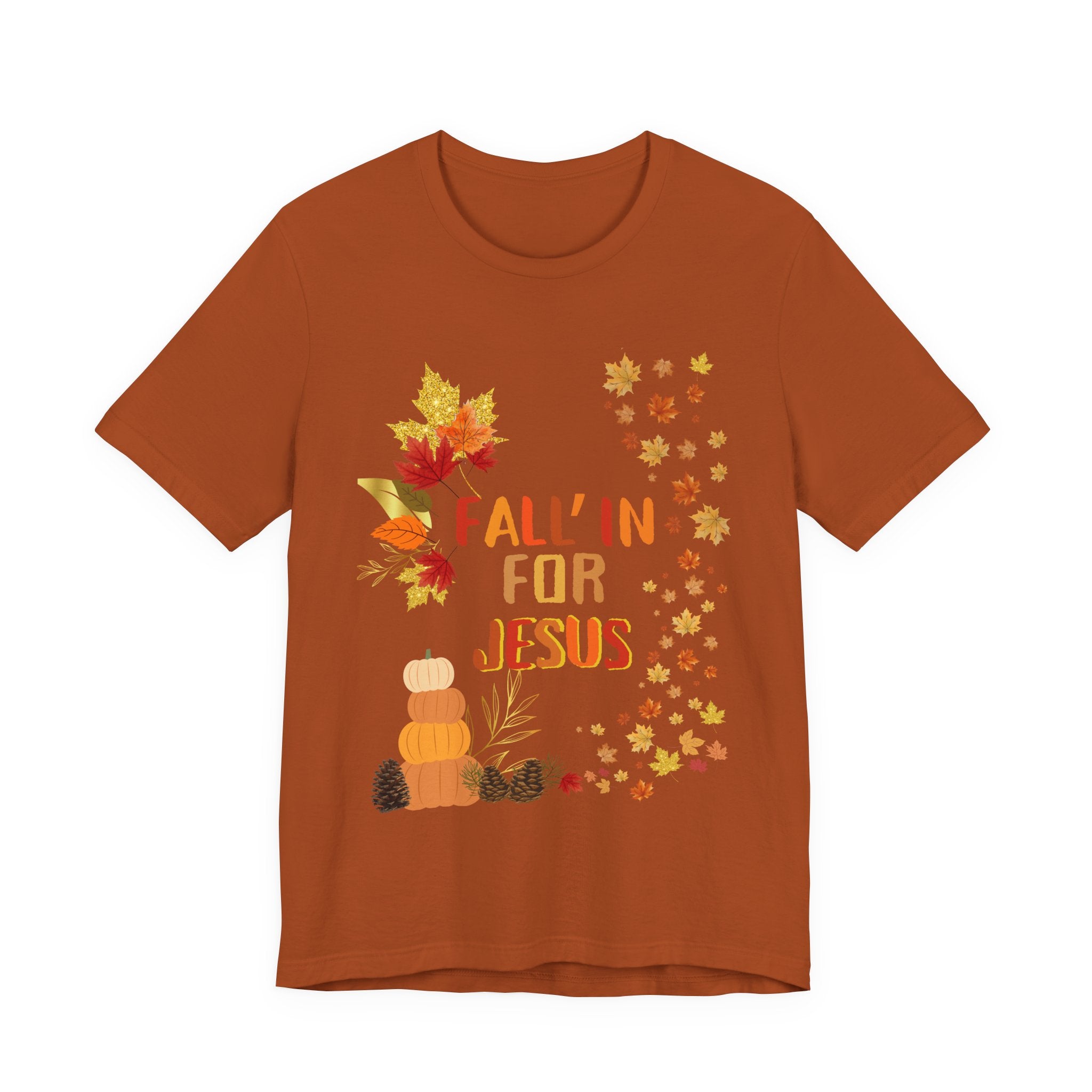 Christian Fall Tee, Fall Christian Shirt, Autumn Jesus Tshirt, Thanksgiving Religious Top, Unisex Jersey Short Sleeve Tee