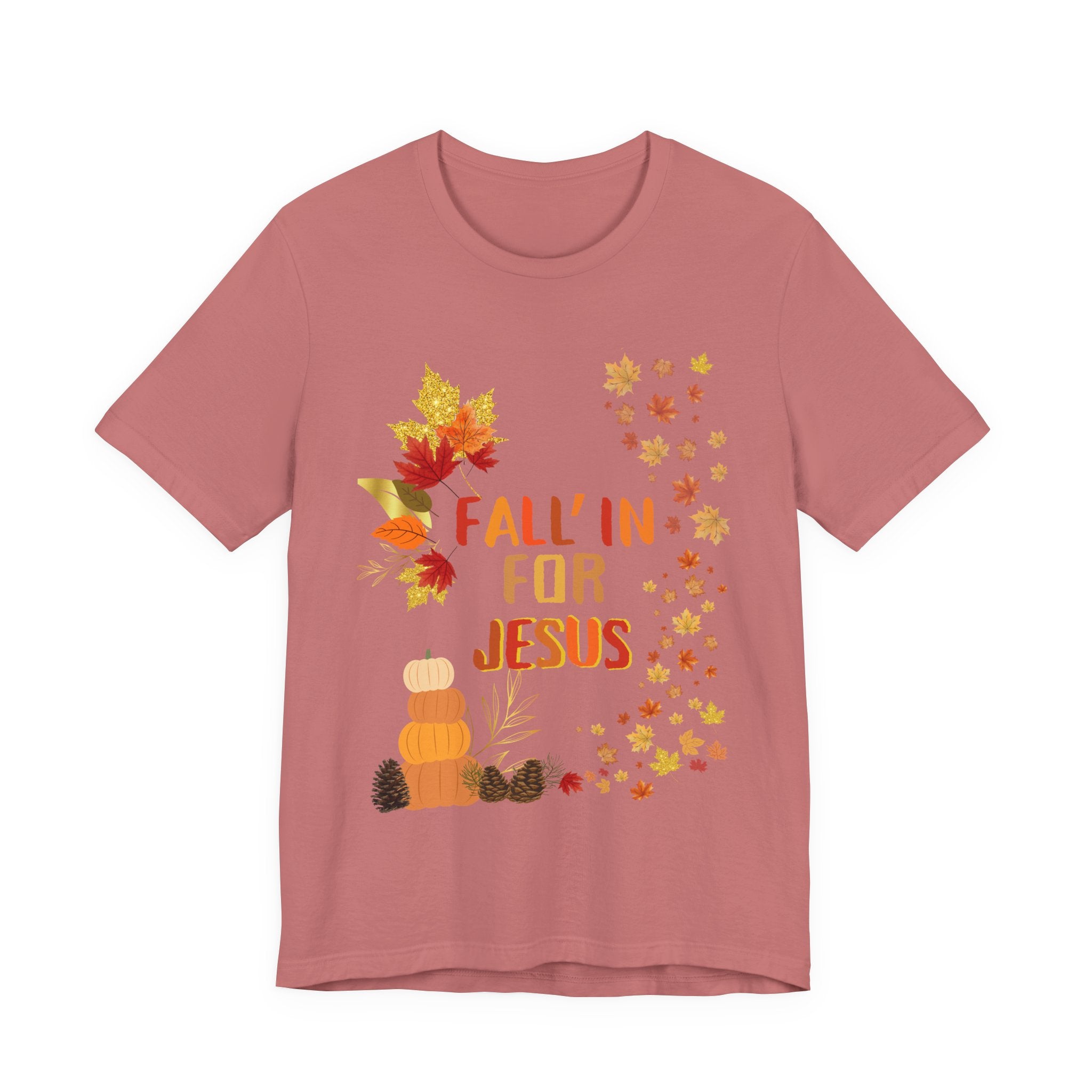 Christian Fall Tee, Fall Christian Shirt, Autumn Jesus Tshirt, Thanksgiving Religious Top, Unisex Jersey Short Sleeve Tee