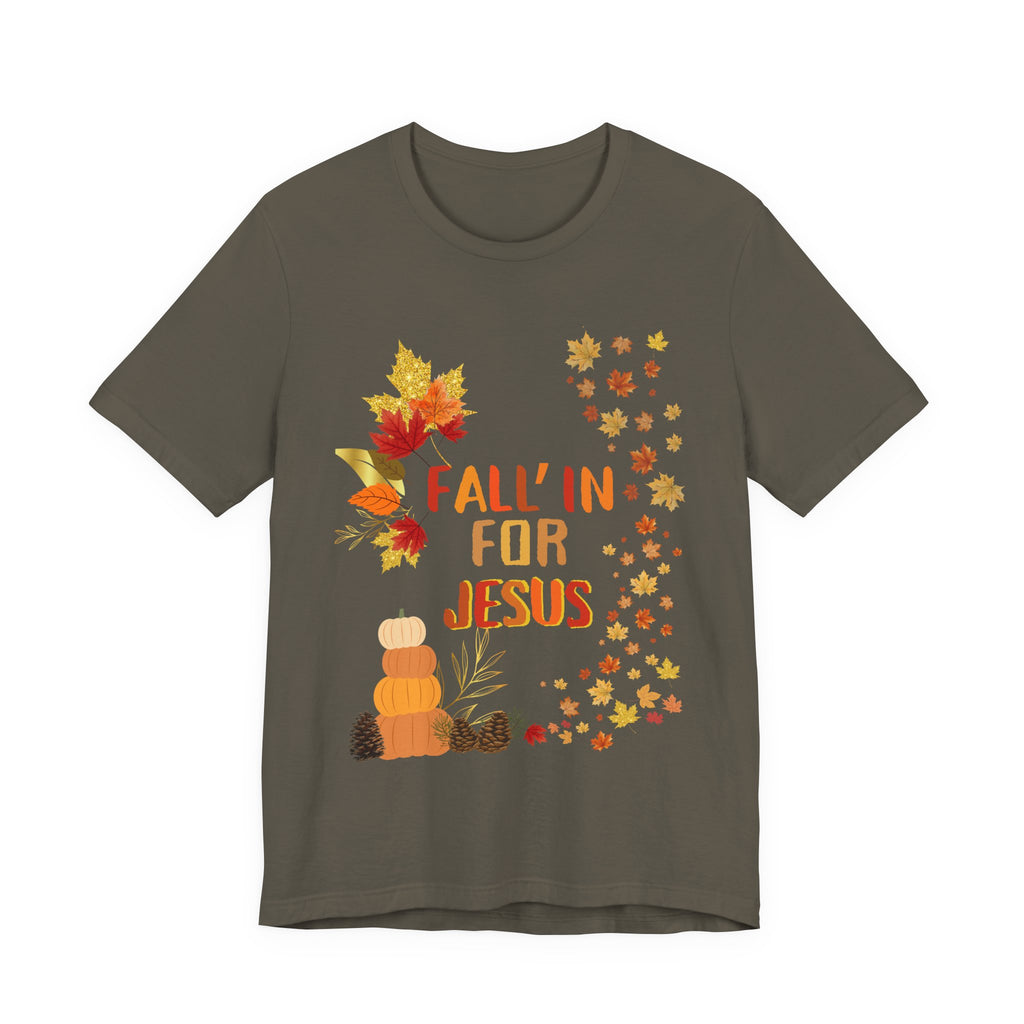 Christian Fall Tee, Fall Christian Shirt, Autumn Jesus Tshirt, Thanksgiving Religious Top, Unisex Jersey Short Sleeve Tee