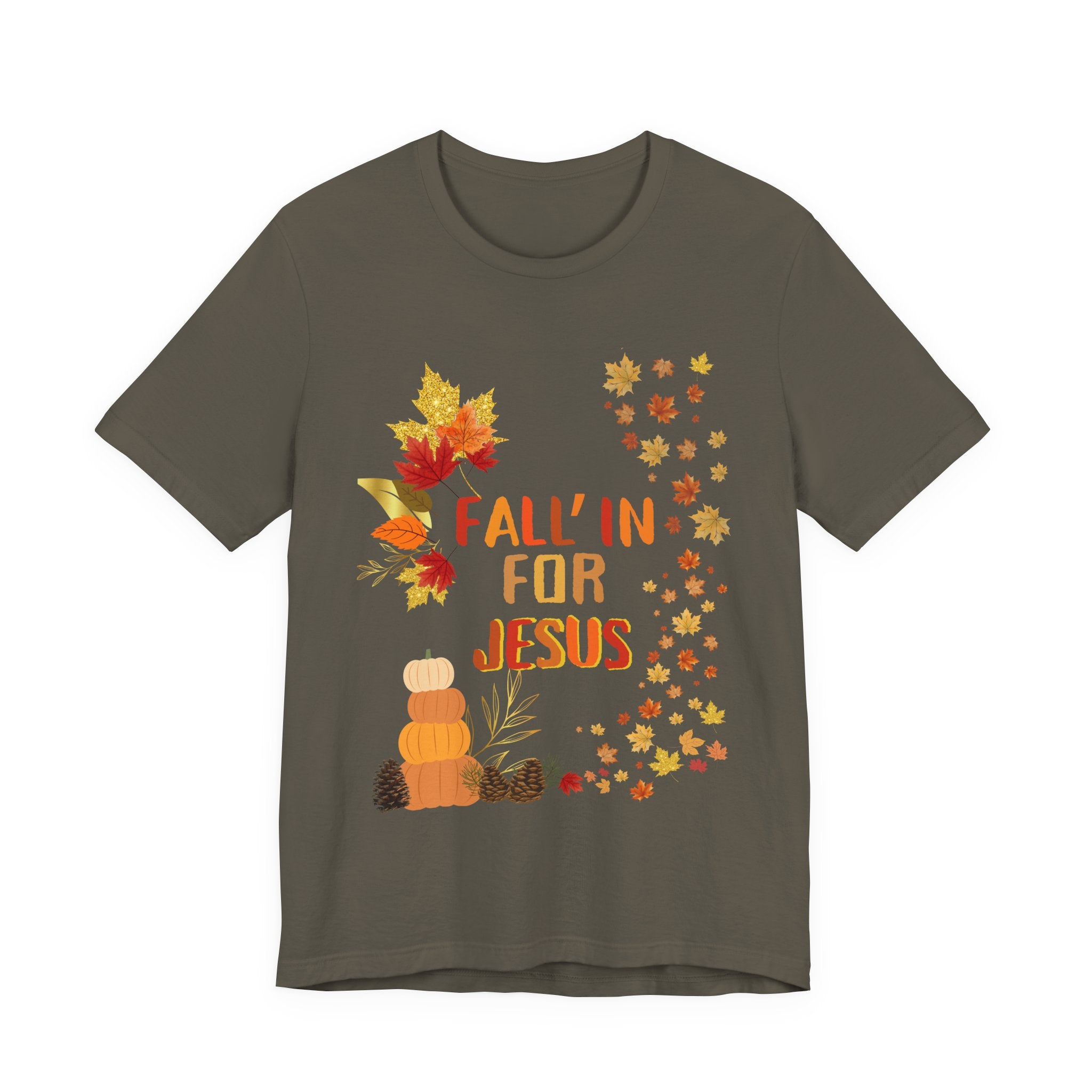 Christian Fall Tee, Fall Christian Shirt, Autumn Jesus Tshirt, Thanksgiving Religious Top, Unisex Jersey Short Sleeve Tee