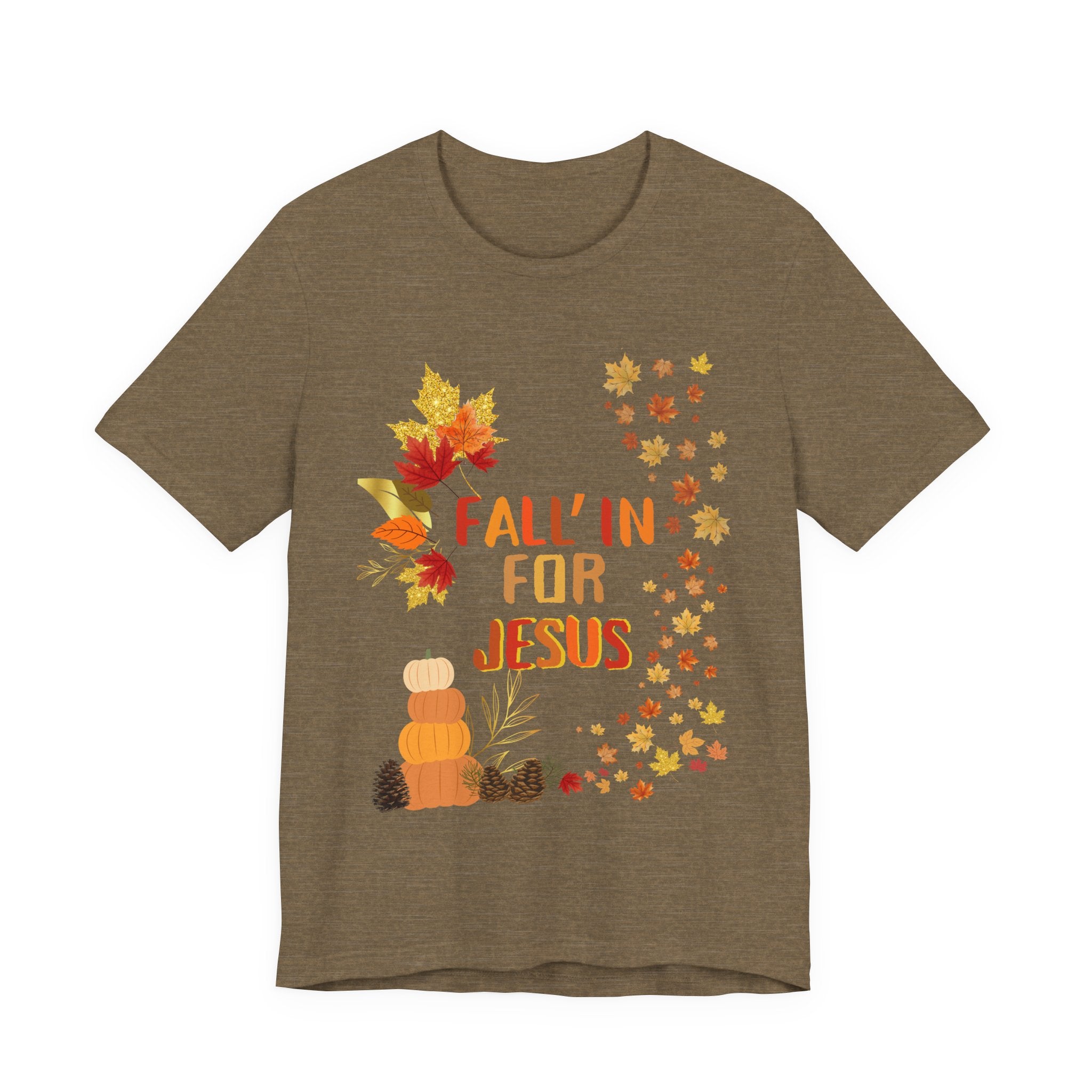 Christian Fall Tee, Fall Christian Shirt, Autumn Jesus Tshirt, Thanksgiving Religious Top, Unisex Jersey Short Sleeve Tee