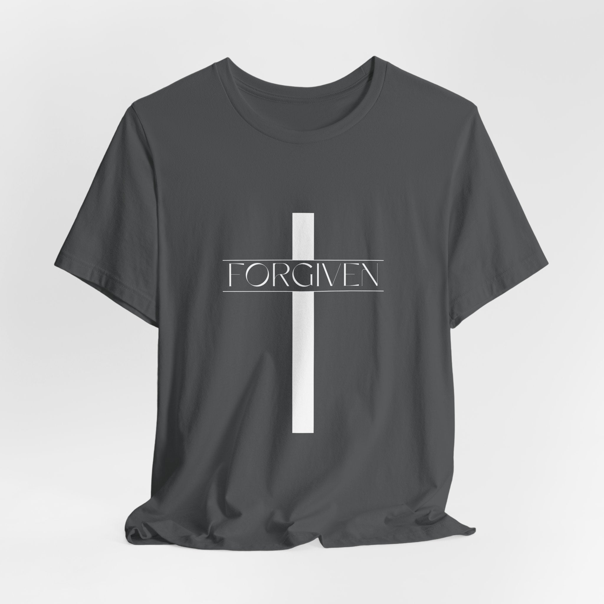 FORGIVEN T-Shirt, Unisex Tee Shirt, Religious Graphic Top, Christian Apparel, Faith-Based Gift Idea, Christian Tee, Gifts for her,
