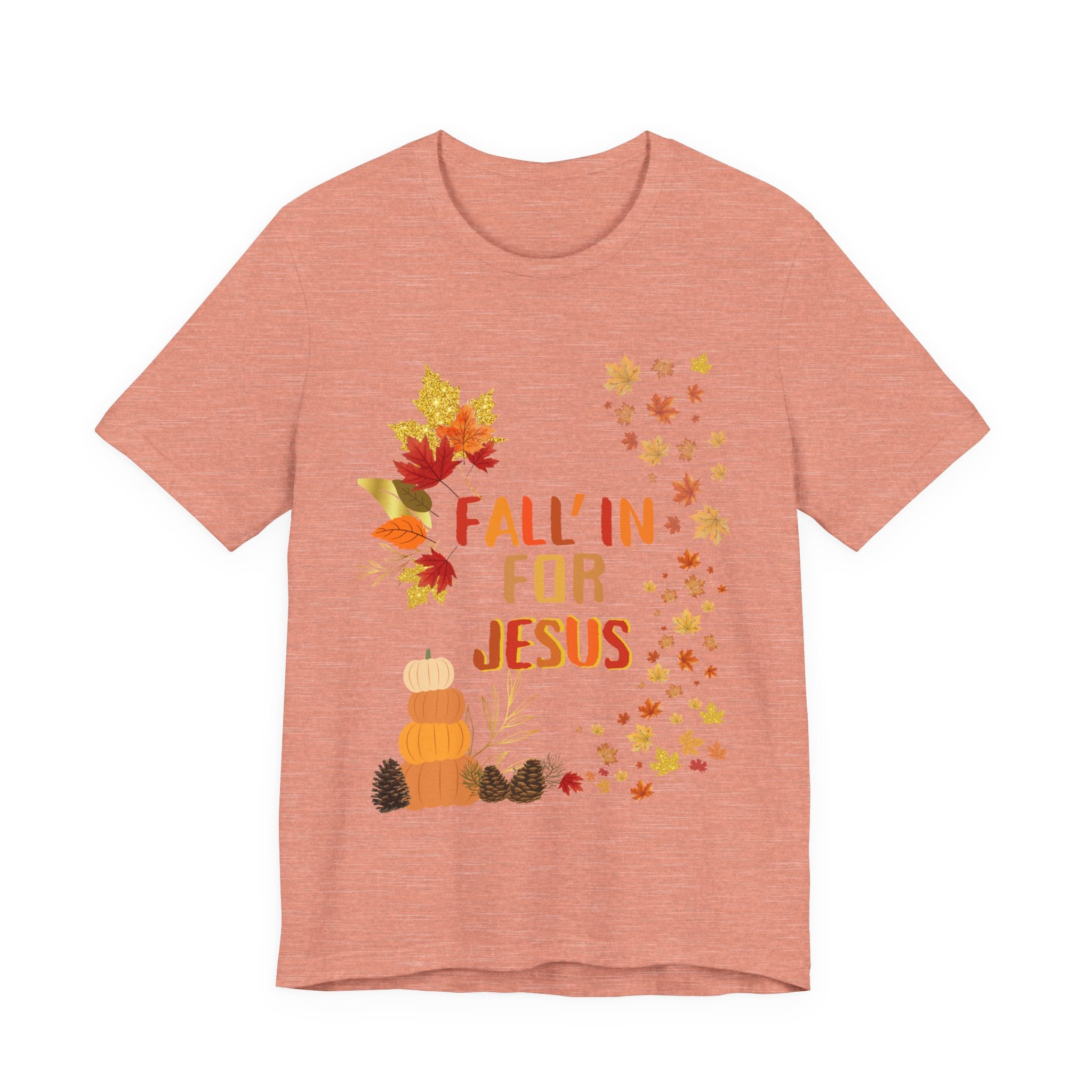 Christian Fall Tee, Fall Christian Shirt, Autumn Jesus Tshirt, Thanksgiving Religious Top, Unisex Jersey Short Sleeve Tee
