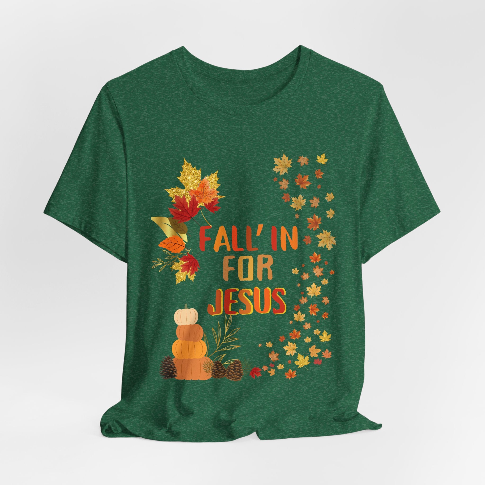 Christian Fall Tee, Fall Christian Shirt, Autumn Jesus Tshirt, Thanksgiving Religious Top, Unisex Jersey Short Sleeve Tee