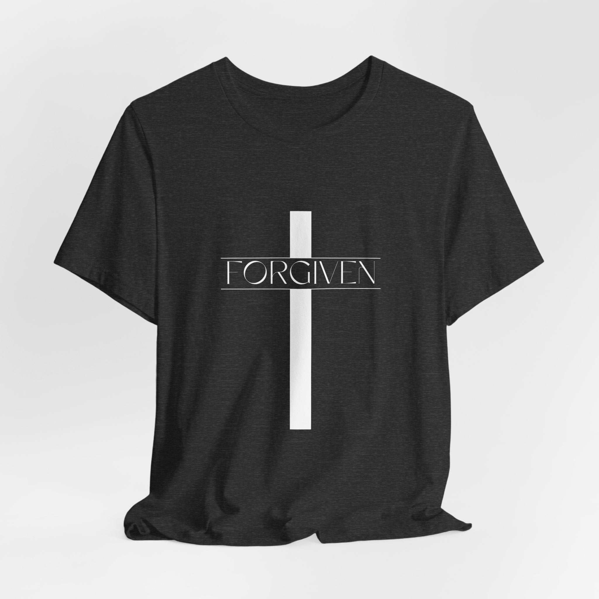 FORGIVEN T-Shirt, Unisex Tee Shirt, Religious Graphic Top, Christian Apparel, Faith-Based Gift Idea, Christian Tee, Gifts for her,
