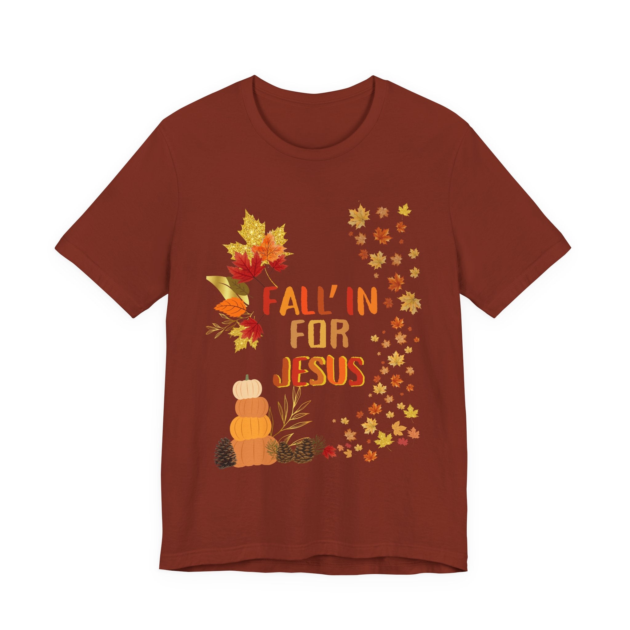 Christian Fall Tee, Fall Christian Shirt, Autumn Jesus Tshirt, Thanksgiving Religious Top, Unisex Jersey Short Sleeve Tee