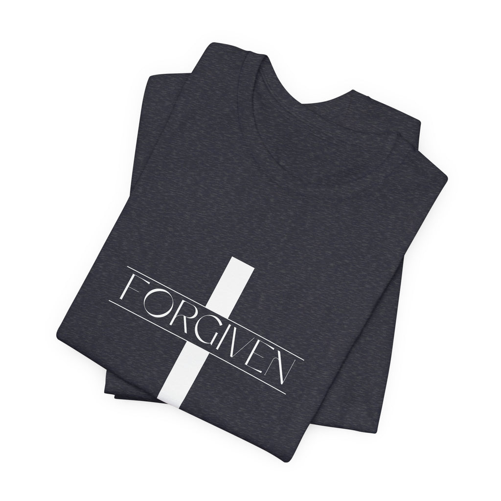 FORGIVEN T-Shirt, Unisex Tee Shirt, Religious Graphic Top, Christian Apparel, Faith-Based Gift Idea, Christian Tee, Gifts for her,