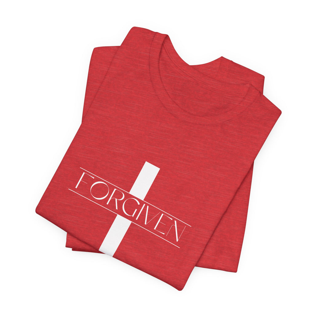 FORGIVEN T-Shirt, Unisex Tee Shirt, Religious Graphic Top, Christian Apparel, Faith-Based Gift Idea, Christian Tee, Gifts for her,