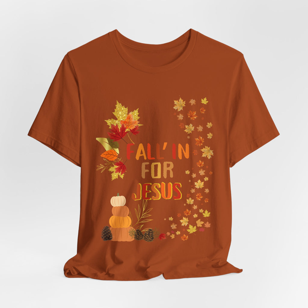 Christian Fall Tee, Fall Christian Shirt, Autumn Jesus Tshirt, Thanksgiving Religious Top, Unisex Jersey Short Sleeve Tee