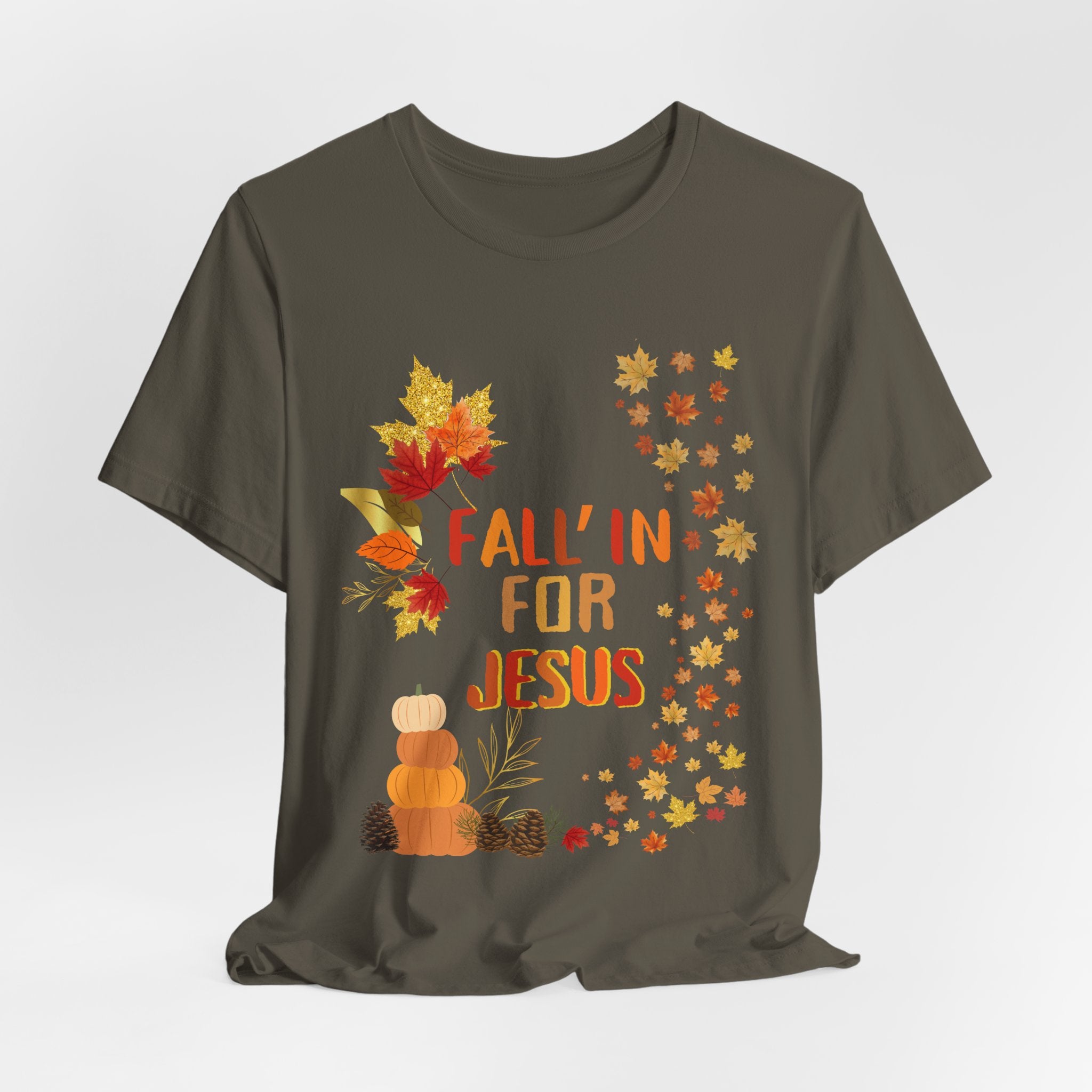 Christian Fall Tee, Fall Christian Shirt, Autumn Jesus Tshirt, Thanksgiving Religious Top, Unisex Jersey Short Sleeve Tee