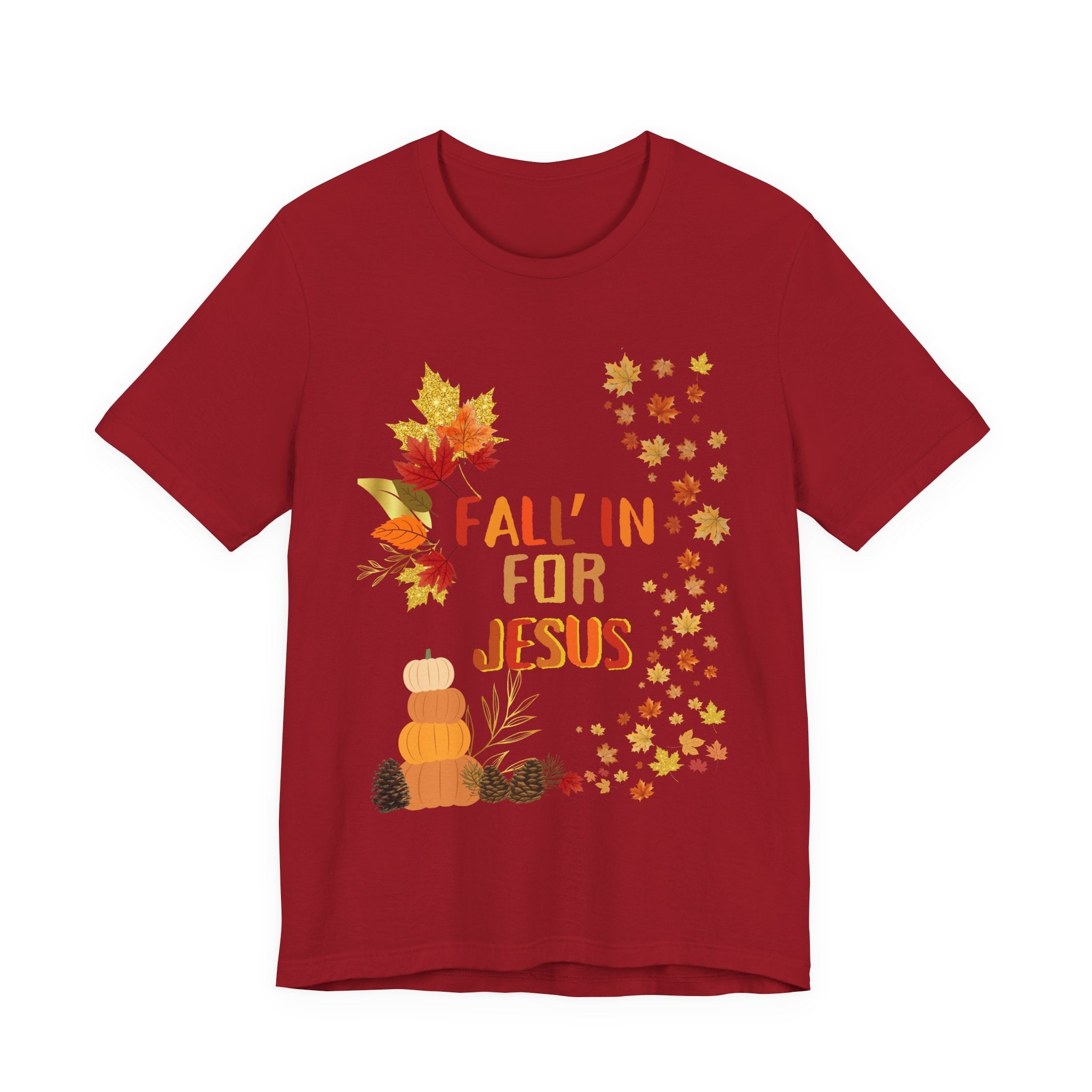 Christian Fall Tee, Fall Christian Shirt, Autumn Jesus Tshirt, Thanksgiving Religious Top, Unisex Jersey Short Sleeve Tee