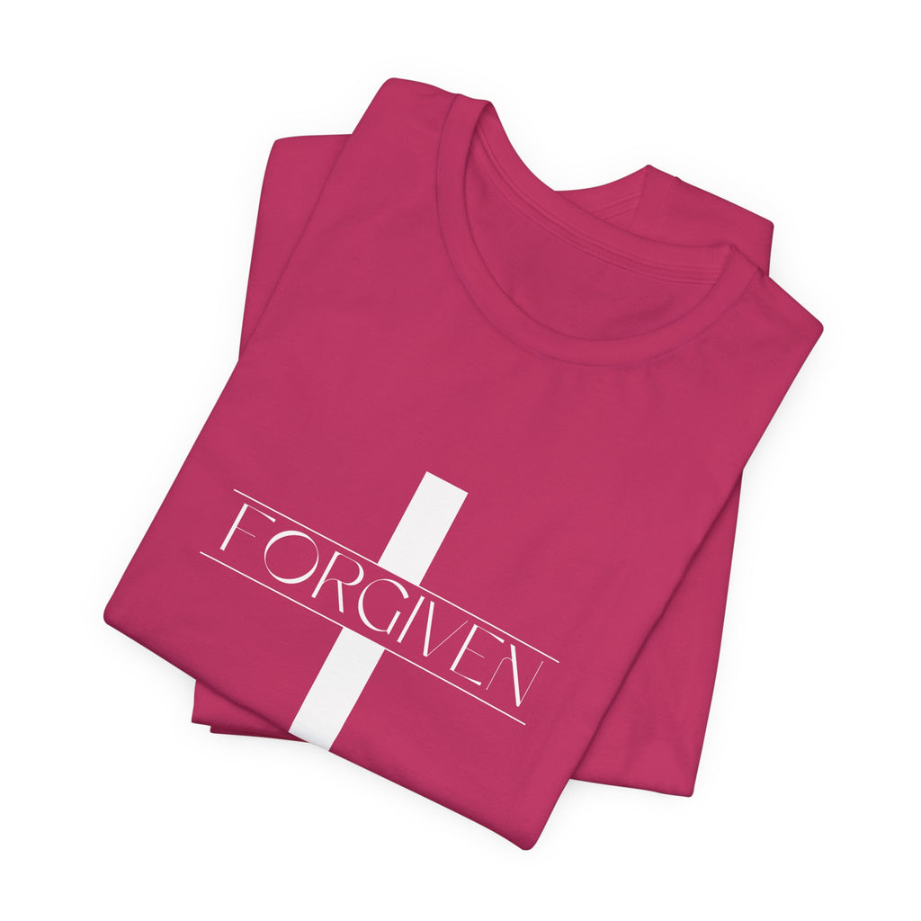 FORGIVEN T-Shirt, Unisex Tee Shirt, Religious Graphic Top, Christian Apparel, Faith-Based Gift Idea, Christian Tee, Gifts for her,