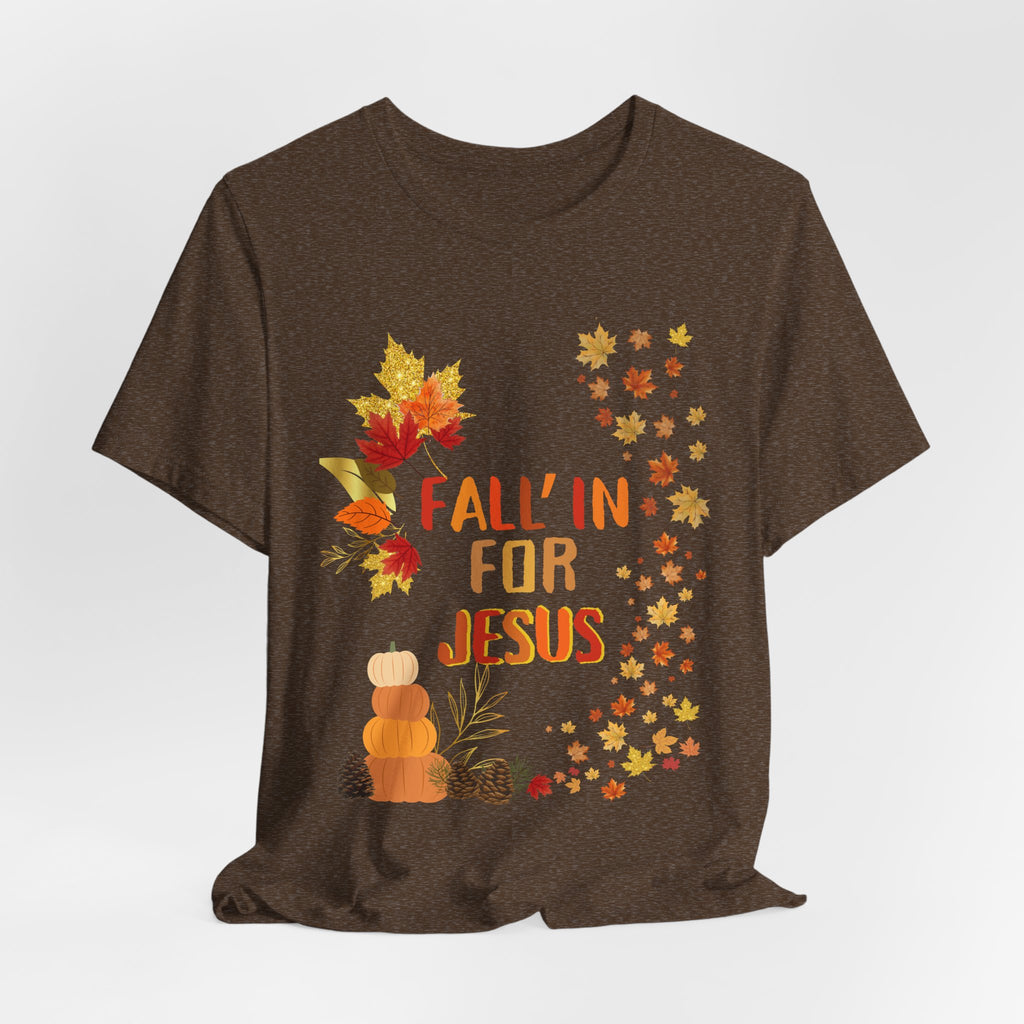 Christian Fall Tee, Fall Christian Shirt, Autumn Jesus Tshirt, Thanksgiving Religious Top, Unisex Jersey Short Sleeve Tee