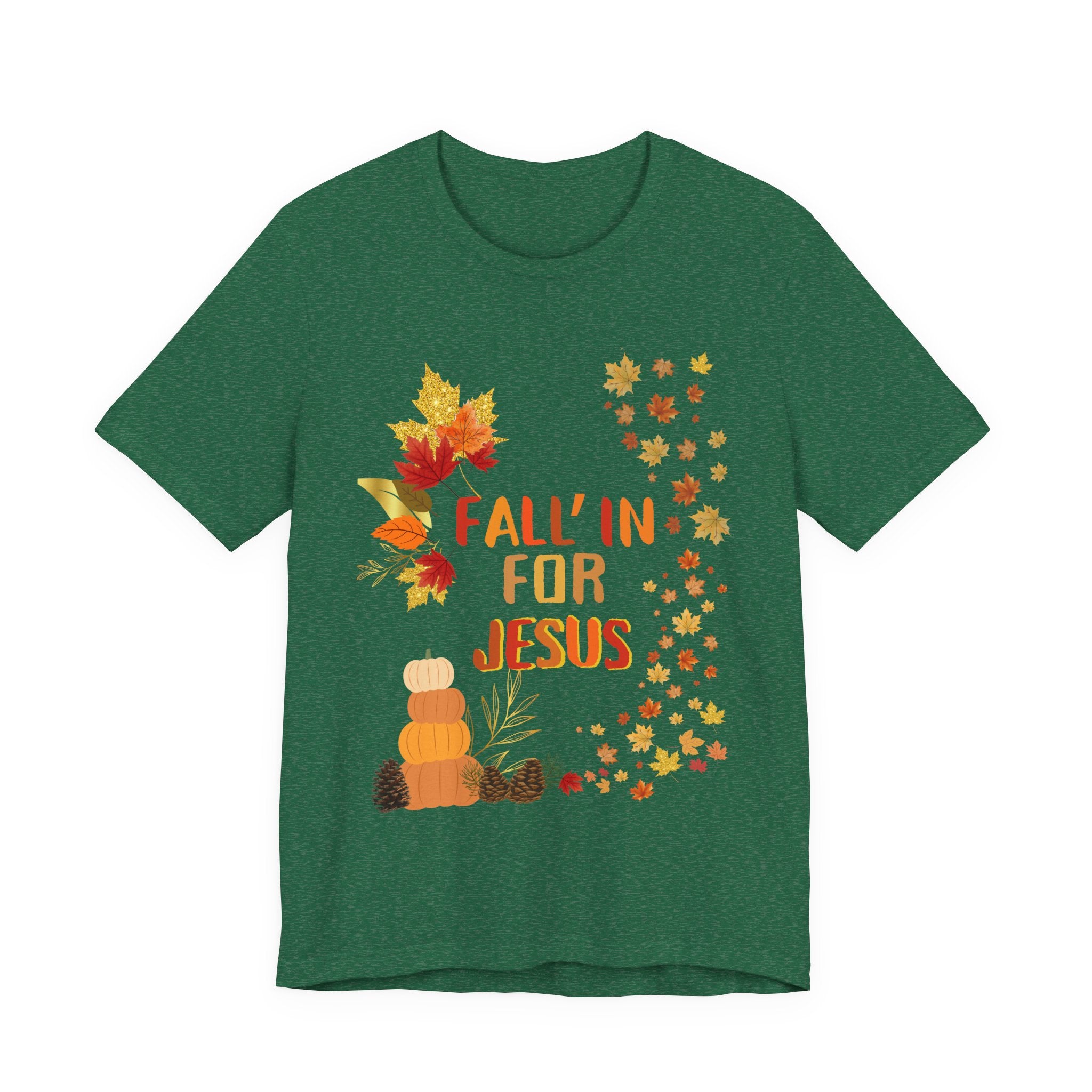 Christian Fall Tee, Fall Christian Shirt, Autumn Jesus Tshirt, Thanksgiving Religious Top, Unisex Jersey Short Sleeve Tee